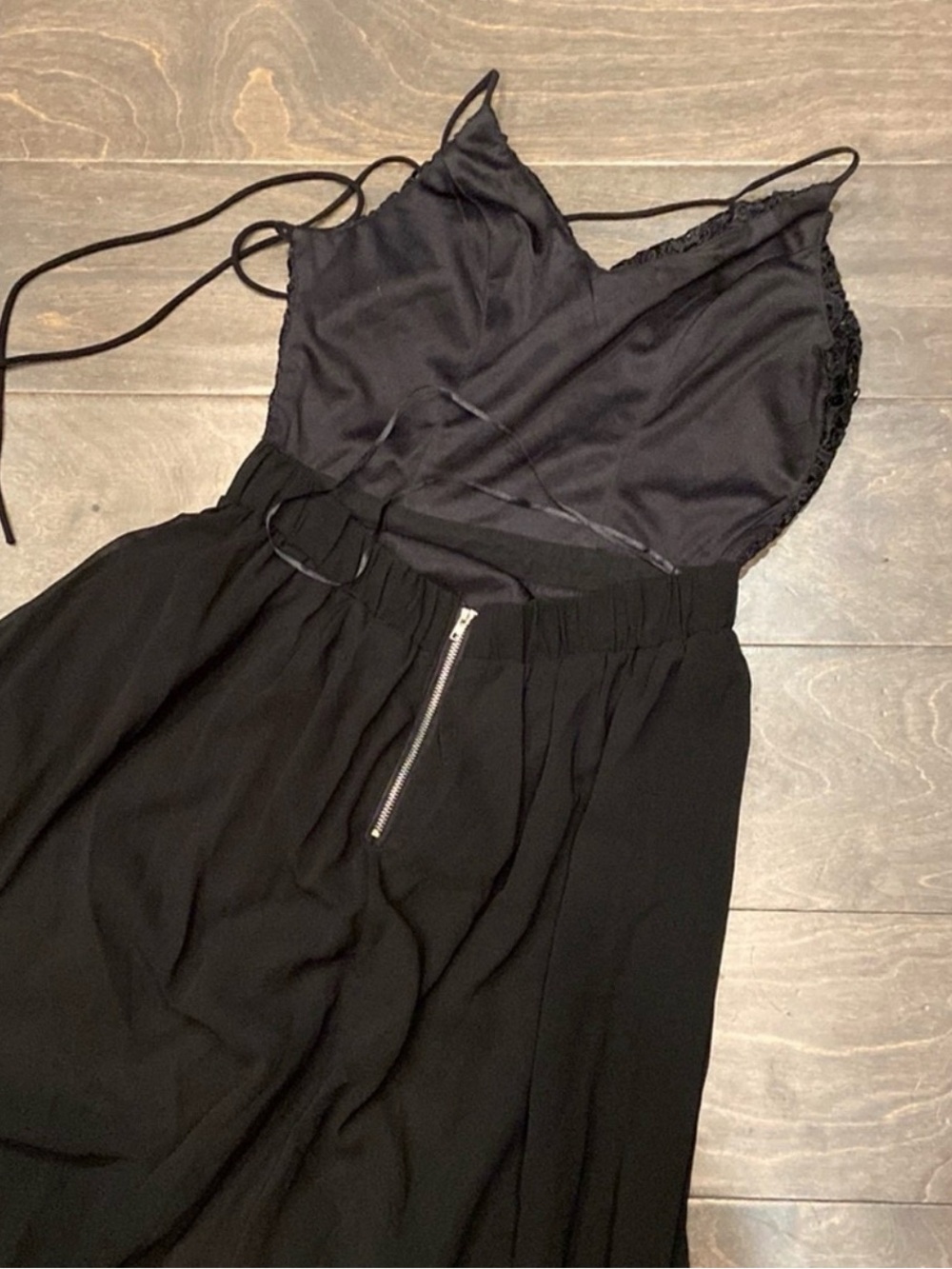 Double Zero Black Lace & Chiffon Maxi Dress - Picture 7 of 9